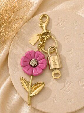 Louis Vuitton Gold Lock 🔑 Authentic LV Padlock + Unbranded Flower Bag Charm